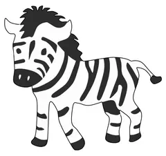 Zebra gummidyr 2D-figur L90 x B83 cm