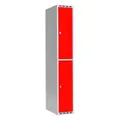 SMG garderobeskap 2-delt 1 søyle rød B30 x D55 x H175 cm