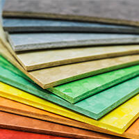 Nærbilde av linoleum i flere farger