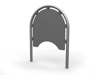 Sperreplate med metallbue L133 x B8 cm