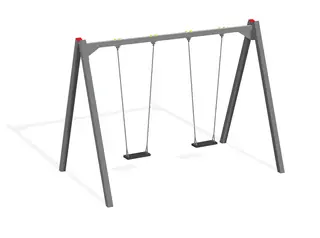 Dobbelt huskestativ med metallstolper B320 x D202 x H252 cm