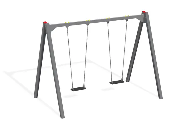 Dobbelt huskestativ med metallstolper B320 x D202 x H252 cm 