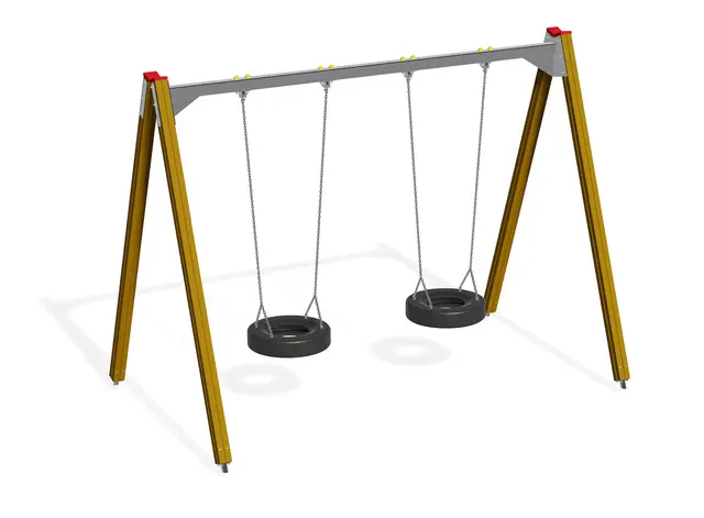 Dobbelt huskestativ med trestolper B320 x D202 x H252 cm 