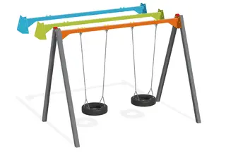 Huskestativ dobbelt i metall blå B320 x D202 x H252 cm