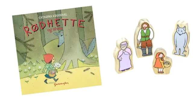 Rødhette og ulven bok med figurer 