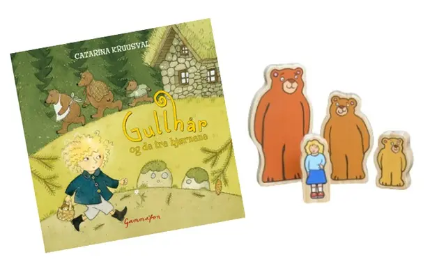 Gullhår og de tre bjørnene bok m figurer 