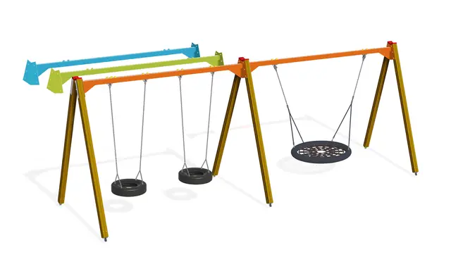 Dobbelt huskestativ trestolper oransje B320 x D202 x H252 cm 