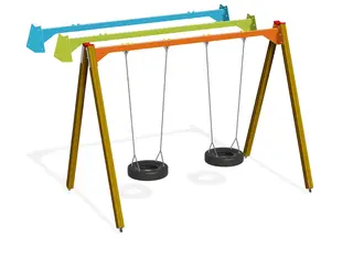 Dobbelt huskestativ trestolper grønn B320 x D202 x H252 cm