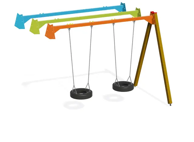 Dobbelt huskestativ tre påbygg. oransje B320 x D202 x H252 cm 