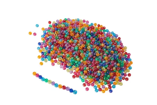 Kongoperler med glitter Ø9 mm, 1000stk 