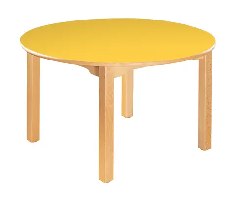 Marius laminatbord rundt gul Ø100 x H64 cm 