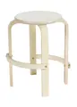 Taburett i bjerk H:35cm Hvitpigmentert bjerk