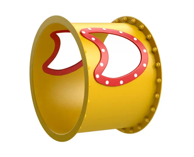 Tunnelsklie rett rør med vinduer gul Ø88 x L59 cm 