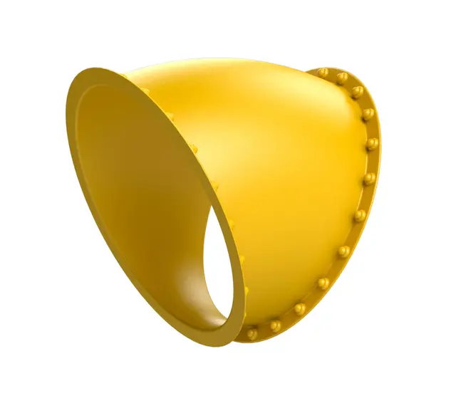 Tunnelsklie rørelement 45° vinkel gul Ø88 cm x 45° 