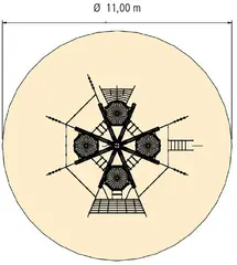 Birdnest klatremilj&#248; L800 x B800 x H600 cm
