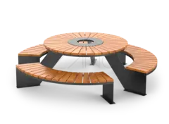 Domino piknikbord med benker Ø280 x H77 cm