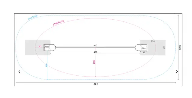 Rampline slakkline L410 x H45 cm 