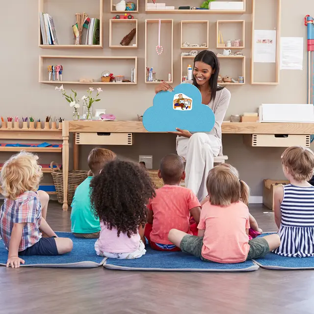 Flanellograftavle sky blå L60 x B40 cm 