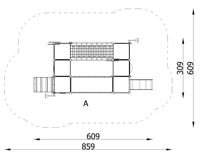 Queco sett 38 L609 x B309x H264 cm 