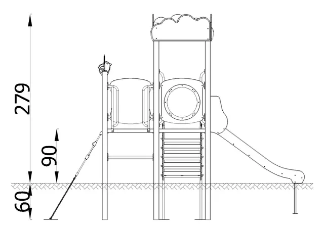 Queco sett 41 L385 x B203 x H279 cm 