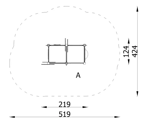 Queco sett 44 L209 x B124 x H268 cm 