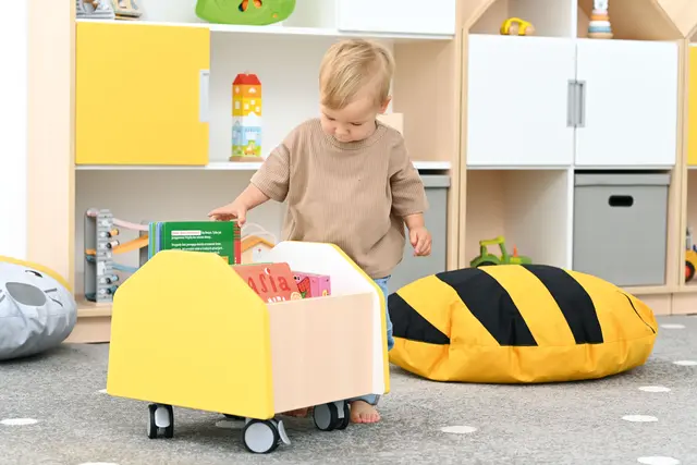 Quadro bokkasse liten gul B36 x D38 x H36 cm 