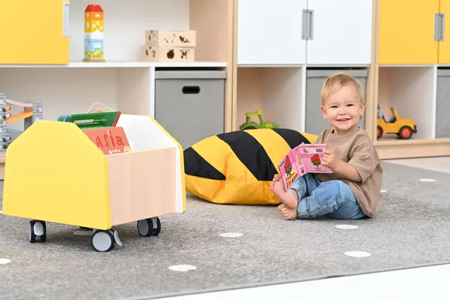 Quadro bokkasse liten gul B36 x D38 x H36 cm 