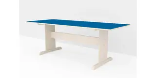 Linoleumsbord med T-fot L170 x B80 cm Blå 3030