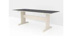 Linoleumsbord med T-fot L170 x B80 cm Grå 3146
