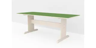 Linoleumsbord med T-fot L200 x B90 cm Grønn 3247