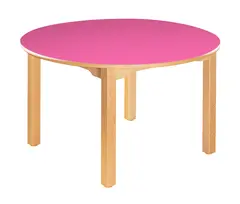 Marius laminatbord rundt rosa Ø100 x H46 cm