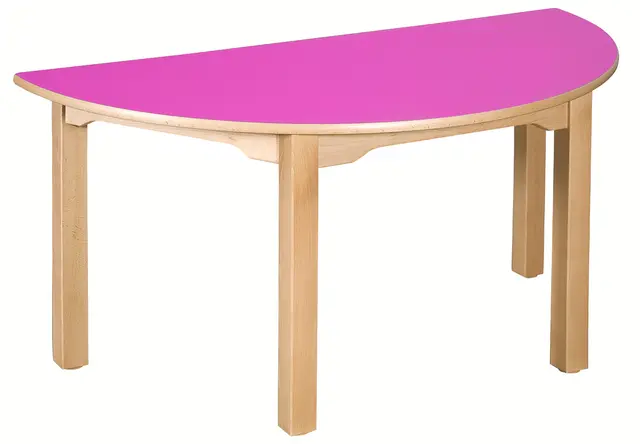 Marius laminatbord halvrundt rosa B120 x D60 x H70 cm 