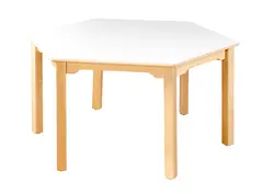 Marius laminatbord sekskant hvit &#216;120 x H46 cm