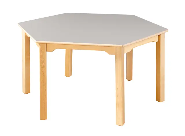Marius laminatbord sekskant grå Ø120 x H52 cm 