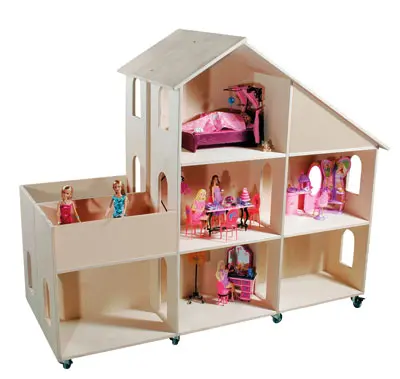 Dukkehus villa på hjul B150 x D60 x H130 cm 