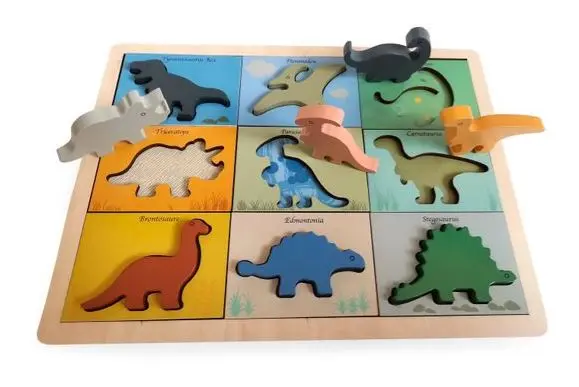 Puslespill dinosaurer 9 + 9  brikker 