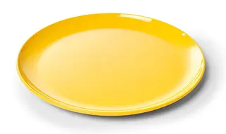 Flat tallerken gul Ø19 cm