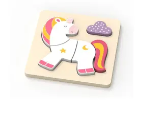 Enhjørning puslespill 5 brikker