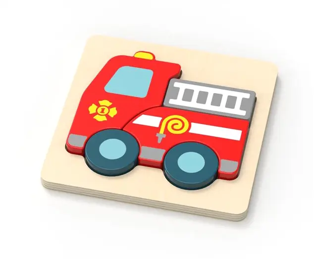 Brannbil puslespill 5 brikker 