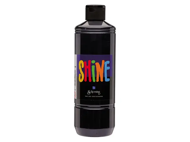 Shine akrylmaling sort 500 ml 