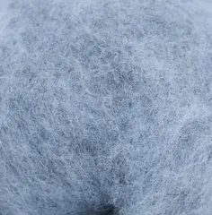 Kardet ull melert isblå 1 kg
