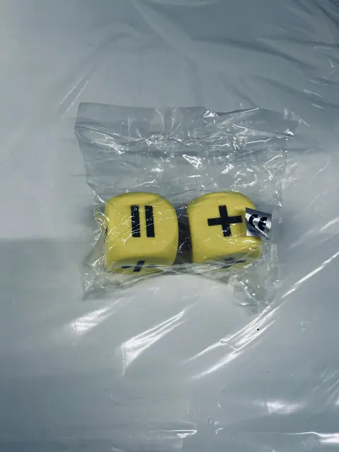 Myke terninger med symboler 5 cm, 2 stk 