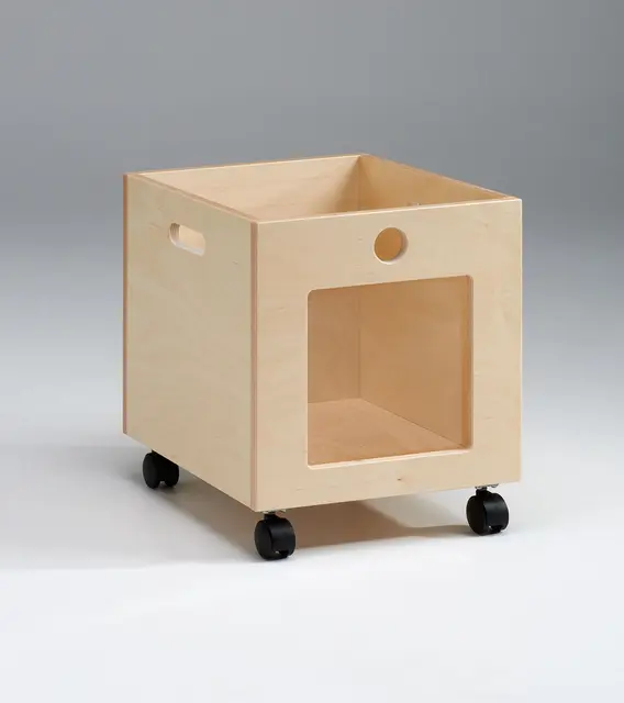 Lekekasse bjerk kryssfiner m/hjul L32 x D32 x H38 cm 