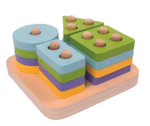 Stablespill geometriske former L12 x B12 x H6 cm 