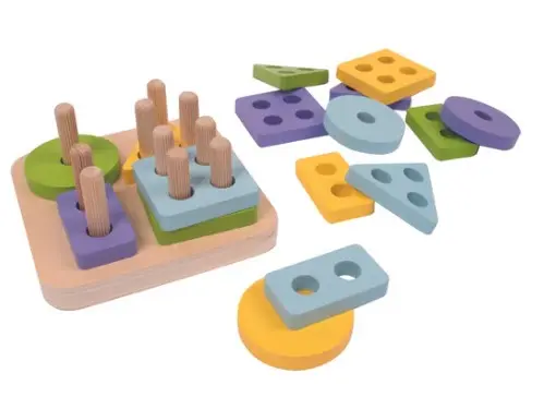 Stablespill geometriske former L12 x B12 x H6 cm 