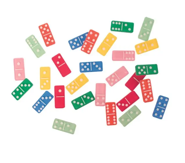 Transparente dominobrikker 28 stk 