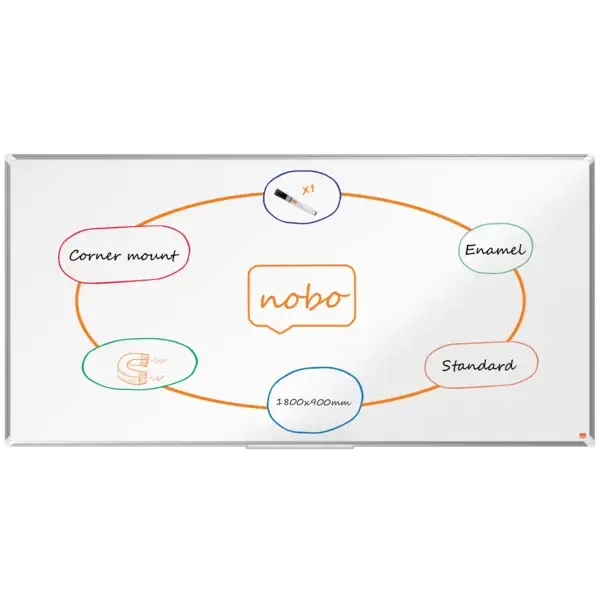 Whiteboardtavle Premium emaljert B180 x H90 cm 