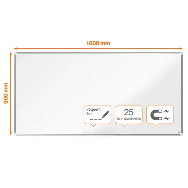 Whiteboardtavle Premium emaljert B180 x H90 cm 
