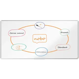 Whiteboardtavle Premium emaljert B240 x H120 cm