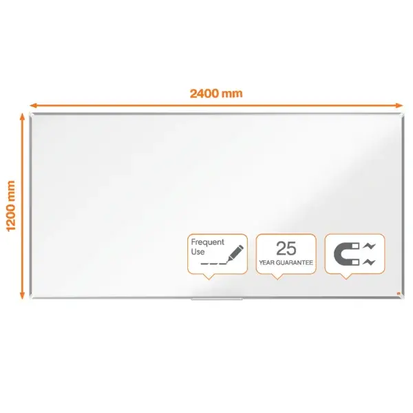 Whiteboardtavle Premium emaljert B240 x H120 cm 